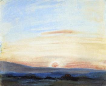 歐仁 德拉尅洛瓦 Study of Sky: Setting Sun 歐仁 德拉尅洛瓦 Study of Sky: Setting Sun